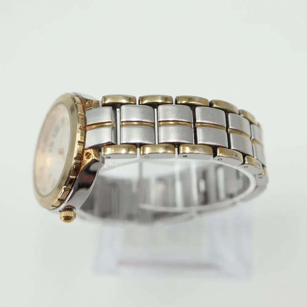 Anne Klein Womens Watch 32mm Round Dial Two Tone Bracelet AK/1303 w New Battery